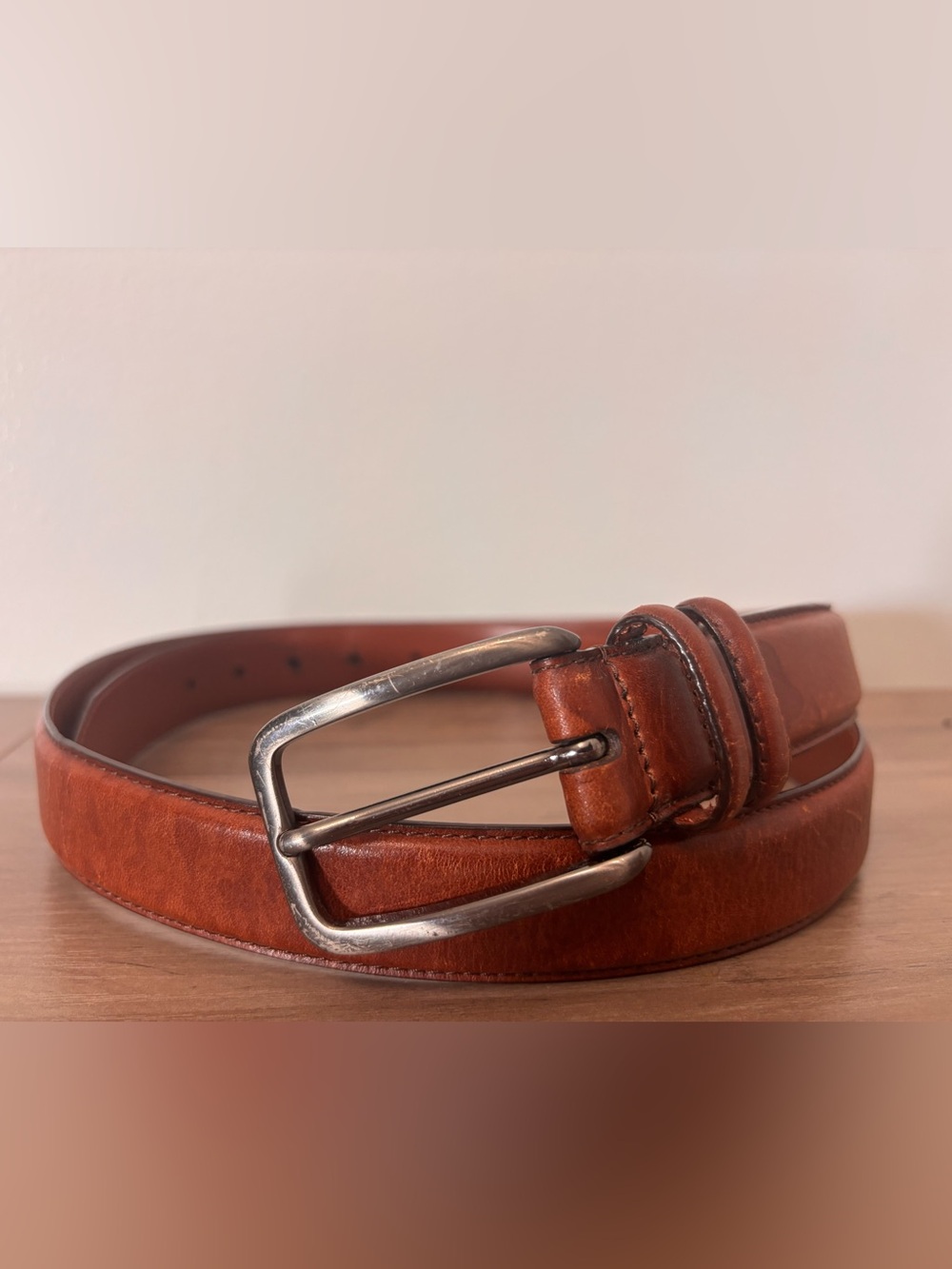 Fossil Men's Classic Brown Leather Belt - Genuine Leather Size 42